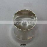 Fluted Border Brass Napkin Ring With Silver Plating thumbnail-1