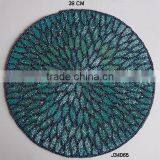 Round Glass Bead Table Mat With Sun Flower Leaf Style Other Colours Also Available
