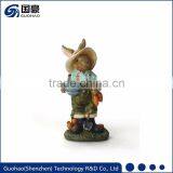 Garden Bunny Farmer Rabbit Resin Statue With Carrot thumbnail-1