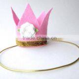 2017 New Hot Handmade Wholesale China Gift Items Custom Fabric Craft Party Supply Decoration Felt Flower Crown Wedding Headband thumbnail-1