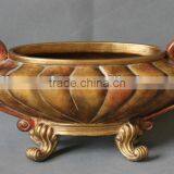 Handmade Polyresin Gold Leaf Decorative Fruit Bowl thumbnail-1