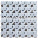 MM-CV287 Wall Carrara Natural Stone Bathroom Floor Flower White Marble Mosaic Tile