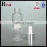 50ml Clear Glass Dropper Bottle With Silver Aluminum Dropper for Cosmetic Lotion Essential Oil Perfume China Suppliers thumbnail-2
