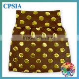 Hot Cheap Beautiful Kids Short Skirts,Gold Dots Children Coffee Color Skirts,Baby Girls Mini Skirt For Party