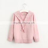 High Quality Baby Girls Crocheted Collar Patterns Pullover Sweater thumbnail-3