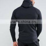 2017High Quality New Design Durable Drawstring Hood Cotton Polyester Sweat Black Casual Men Gym Sports Jacket thumbnail-2