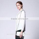 Hot Selling Plain White Cotton Long Sleeve O-neck Ladies Officeware Shirt thumbnail-2