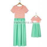 Mother and Daughter Skirt,modal Cotton,fashion Design,cross Stripe. thumbnail-4