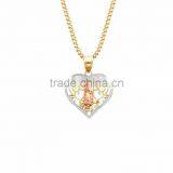 Three Tone Plated Mythological Heart Shape Pendant thumbnail-1