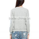 Fashionable Cheap Long Sleeve Grey Pullover Sweatshirt Without Hood thumbnail-3