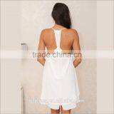 Women Sexy Sundress Sleeveless Dress Front Zip Spaghetti Strap Slip Dress thumbnail-2