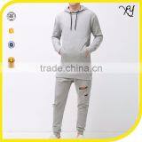 2017 Ripped French Terry Sport Wears Grey Tracksuit Running Suits for Men thumbnail-1