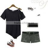 New Solid Camisetas Summer Cotton T-shirts Fashion Tops 2016 Punk Rock Tee Shirt Femme Off the Shoulder Strap T Shirt Women thumbnail-3