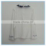 Wholesale OEM Children Girls Cotton Long Sleeve Shirt, Girls Boutique t Shirt With Flower Printed Turn Over Neck thumbnail-4