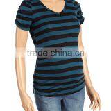 New Fashion Maternity T-Shirt With Due Time Jade And Black Stripe Maternity Tees Women Clothing WT80817-40 thumbnail-1