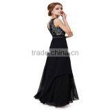 Hot Wedding Dress for Lace Jointing Chiffon Floor Length Dresses,sleeveless High Waist Empty Back Apparel OEM thumbnail-4