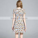 2017 Fashion Summer for Women Fashion Elegant Breathe Printing Floral V-neck Daliy High-waisted Slim Dress thumbnail-4