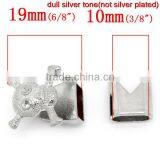 Bracelet End Bar Clasps With Slider For Leather Bracelet Halloween Skull Silver Tone 19x18mm 13x13mm thumbnail-2