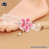 Fashion Feet Chain Flower Designs Lace Ribbon Anklets For Young Girl thumbnail-3