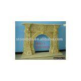 fireplace,indoor fireplace, stone carving