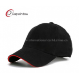 Black Red Sandwiched Fitted Baseball Hats , Structured Firm Crown