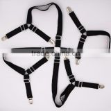 Dubaa Crisscross Bed Fitted Sheet Fasteners Strap Grippers Suspenders Mattress 4 Black