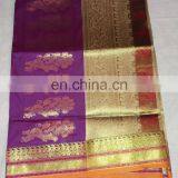 Women's Dress Indian Ethnic Zari Work Pallu Silk Sari Wedding wear Saree