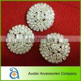 Round 30mm Clear Rhinestone Embelishment Buckle for Wedding Invitation Card