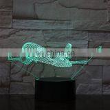 War Plane Fighter Aircraft 3D Night Lights Table Lamp Multi Colors Military Jet Plane With USB Power Decor Gift thumbnail-2