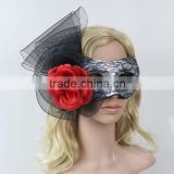 Hot Sale Flower Decorate With Mesh Halloween Party Half Face Masks Masquerade