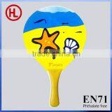 popular custom 2015 TOP QUALITY outdoor Wooden Beach tennis racket /beach bat /beach paddle set with beach ball wholesale