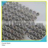 Hot Fix Glass Rhinestone Aluminum Mesh Silver Base Clear 2mm Crystal Diamond thumbnail-1