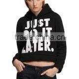 Hotsale Sportswear Oem Service Blank Plain Dyed Women With Hood Fleece Crop Womens Hoodies thumbnail-1