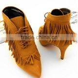 Latest England Style Tassel Anckle Suede Rubbe Sexy Girls Riding Boots thumbnail-2