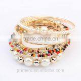 Multilayer Pearl Glass Rhinestone Beaded Twist Leather Bracelet& Bangle Jewelry thumbnail-4