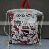 Factory Direct! 2016 New Customized Cotton Drawstring Bag Cute Backpack thumbnail-3