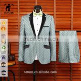 hot new products for 2016 High Quality romantic french Wholesale Custom logo ice blue Slim Fit 2 piece Coat Pant Men Suit