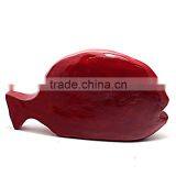Red Wood Fish Shape Wooden Home Decor Crafts