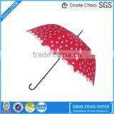 Full Color Printed Leather Handle Straight Girl Umbrella