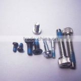 screws with blue nylon patch