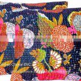 Indian Ethnic Quilt Kantha Floral Handmade Cushion Cover thumbnail-2