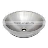 Commercial Double Wall Round Bathroom Vessel Sinks, Stainless Steel Vessel Basin Lavatory Sink for Hotel thumbnail-3