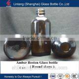 Boston Amber Glass Bottle 4oz