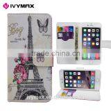 Customerfirst Design Butterfly PU Feather Wallet Folio Leather Flip Case Cover With Card Id Slot and Wrist Strap for Iphone 6 thumbnail-3