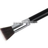 Black/silver Wooden Handle Powder Makeup Brush