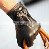 Female cashmere lined leather hand gloves