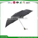 2016 23"*8K Jacquard Auto Open and Close 3 Folding Black Umbrella