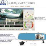 Show Longitude and Latitude,dual Camera Mirror Dvr With GPS Tracking Replay thumbnail-1