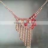 gold chain red stone necklace