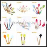 FDA/LFGB Set of Spatula Brush Set Good Quality Wood Handle Soft Grip Handle Silicon Spatula thumbnail-3